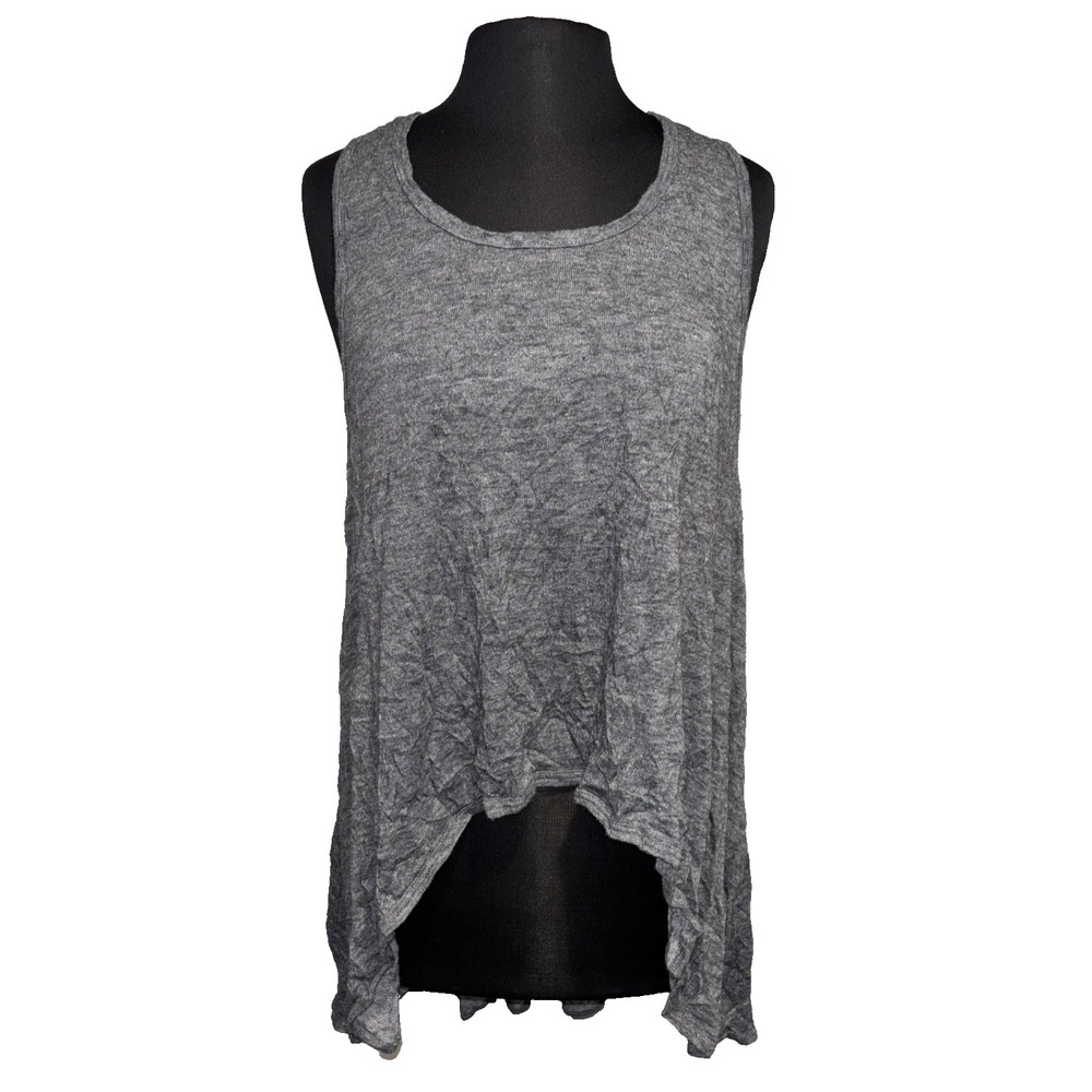Comfy U.S.A Asymmetrical‎ Tank Top Size Small Gray Heathered Tunic High Low Hem